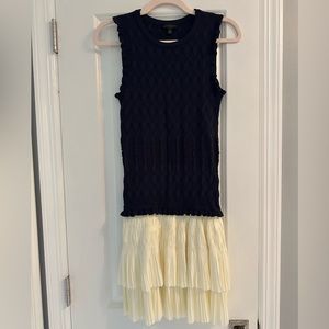 Anthropologie navy & cream women’s dress size XS, worn 1x.